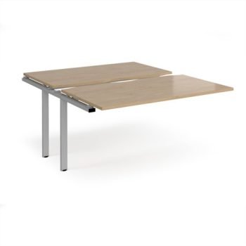 Adapt sliding top add on unit single 1400mm x 1600mm - silver frame Kendal Oak Top - STE1416-AB-S-KO