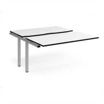Adapt sliding top add on unit single 1400mm x 1600mm - silver frame White Top black edge - STE1416-AB-S-WK