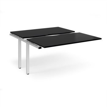 Adapt sliding top add on unit single 1400mm x 1600mm - white frame black top - STE1416-AB-WH-BK