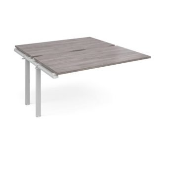 Adapt sliding top add on unit single 1400mm x 1600mm - white frame Grey Oak Top - STE1416-AB-WH-GO