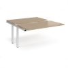 Adapt sliding top add on unit single 1400mm x 1600mm - white frame Kendal Oak Top - STE1416-AB-WH-KO