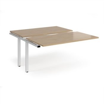Adapt sliding top add on unit single 1400mm x 1600mm - white frame Kendal Oak Top - STE1416-AB-WH-KO