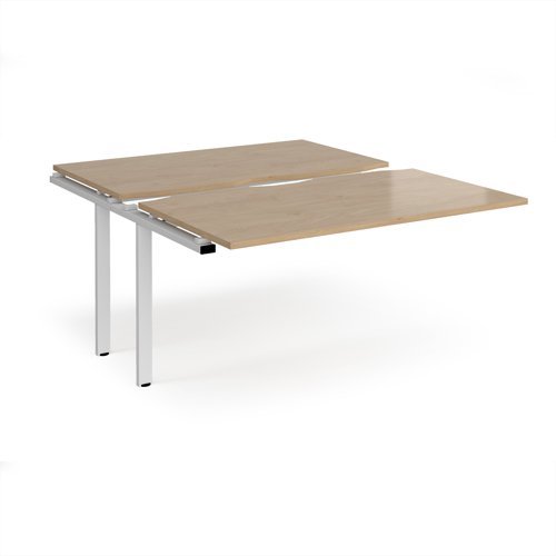 Adapt sliding top add on unit single 1400mm x 1600mm - white frame Kendal Oak Top - STE1416-AB-WH-KO