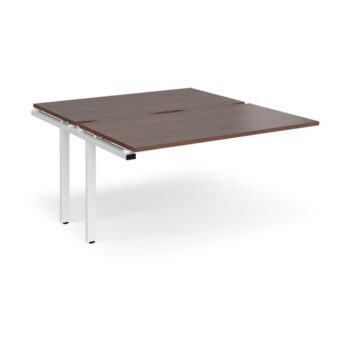 Adapt sliding top add on units 1400mm x 1600mm - white frame Walnut top - STE1416-AB-WH-W
