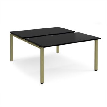 Adapt sliding top back to back desks 1400mm x 1600mm - green frame black top - STE1416-GN-BK