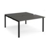 Adapt sliding top back to back desks 1400mm x 1600mm - black frame storm grey top - STE1416-K-OG