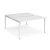 Adapt sliding top back to back desks 1400mm x 1600mm - white frame White Top - STE1416-WH-WH