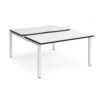 Adapt sliding top back to back desks 1400mm x 1600mm - white frame White Top black edge - STE1416-WH-WK