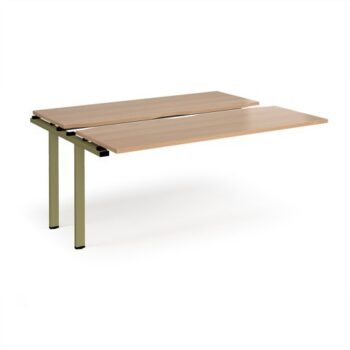 Adapt sliding top add on unit single 1600mm x 1200mm - green frame Beech top - STE1612-AB-GN-B