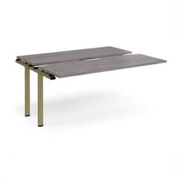 Adapt sliding top add on unit single 1600mm x 1200mm - green frame Grey Oak Top - STE1612-AB-GN-GO