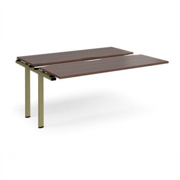Adapt sliding top add on unit single 1600mm x 1200mm - green frame Walnut top - STE1612-AB-GN-W