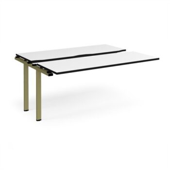 Adapt sliding top add on unit single 1600mm x 1200mm - green frame White Top black edge - STE1612-AB-GN-WK
