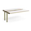 Adapt sliding top add on unit single 1600mm x 1200mm - green frame White Top oak edge - STE1612-AB-GN-WO