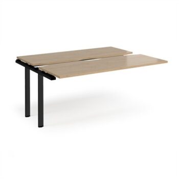 Adapt sliding top add on unit single 1600mm x 1200mm - black frame Kendal Oak Top - STE1612-AB-K-KO