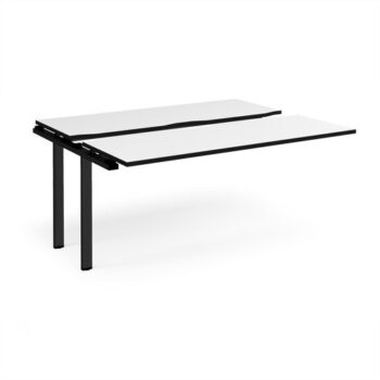 Adapt sliding top add on unit single 1600mm x 1200mm - black frame White Top black edge - STE1612-AB-K-WK