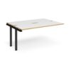 Adapt sliding top add on unit single 1600mm x 1200mm - black frame White Top with oak edging - STE1612-AB-K-WO