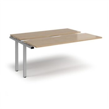 Adapt sliding top add on unit single 1600mm x 1200mm - silver frame Kendal Oak Top - STE1612-AB-S-KO