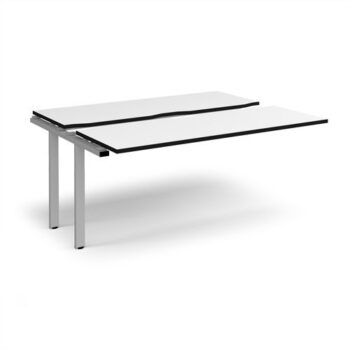 Adapt sliding top add on unit single 1600mm x 1200mm - silver frame White Top black edge - STE1612-AB-S-WK