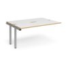 Adapt sliding top add on unit single 1600mm x 1200mm - silver frame White Top with oak edging - STE1612-AB-S-WO