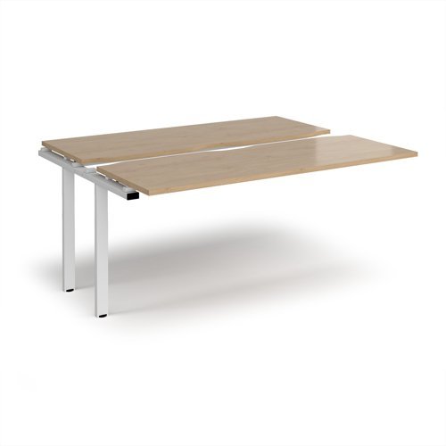 Adapt sliding top add on unit single 1600mm x 1200mm - white frame Kendal Oak Top - STE1612-AB-WH-KO