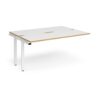 Adapt sliding top add on unit single 1600mm x 1200mm - white frame White Top with oak edging - STE1612-AB-WH-WO