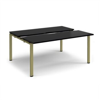 Adapt sliding top back to back desks 1600mm x 1200mm - green frame black top - STE1612-GN-BK
