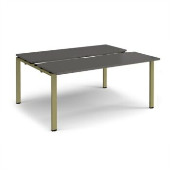 Adapt sliding top back to back desks 1600mm x 1200mm - green frame storm grey top - STE1612-GN-OG