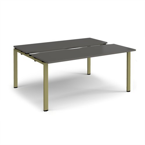 Adapt sliding top back to back desks 1600mm x 1200mm - green frame storm grey top - STE1612-GN-OG