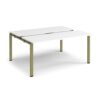 Adapt sliding top back to back desks 1600mm x 1200mm - green frame White Top - STE1612-GN-WH