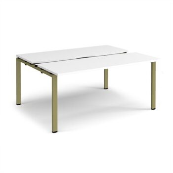 Adapt sliding top back to back desks 1600mm x 1200mm - green frame White Top - STE1612-GN-WH
