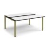 Adapt sliding top back to back desks 1600mm x 1200mm - green frame White Top black edge - STE1612-GN-WK