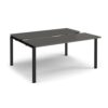 Adapt sliding top back to back desks 1600mm x 1200mm - black frame storm grey top - STE1612-K-OG