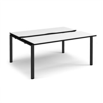 Adapt sliding top back to back desks 1600mm x 1200mm - black frame White Top black edge - STE1612-K-WK