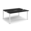 Adapt sliding top back to back desks 1600mm x 1200mm - white frame black top - STE1612-WH-BK