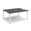 Adapt sliding top back to back desks 1600mm x 1200mm - white frame storm grey top - STE1612-WH-OG