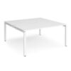 Adapt sliding top back to back desks 1600mm x 1200mm - white frame White Top - STE1612-WH-WH