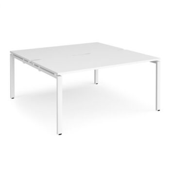 Adapt sliding top back to back desks 1600mm x 1200mm - white frame White Top - STE1612-WH-WH