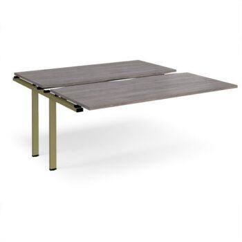 Adapt sliding top add on unit single 1600mm x 1600mm - green frame Grey Oak Top - STE1616-AB-GN-GO