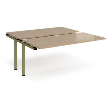Adapt sliding top add on unit single 1600mm x 1600mm - green frame Kendal Oak Top - STE1616-AB-GN-KO