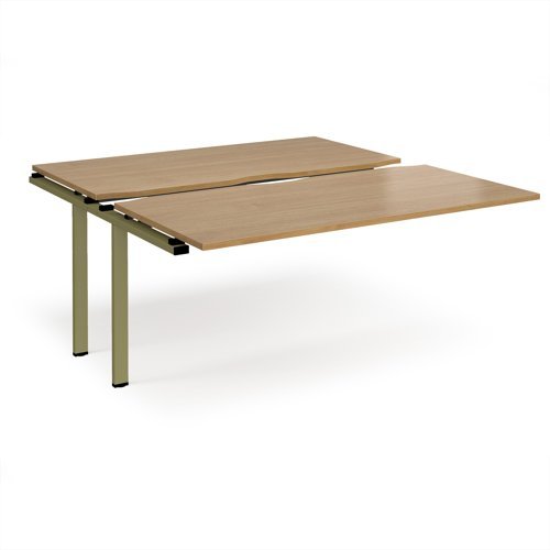 Adapt sliding top add on unit single 1600mm x 1600mm - green frame Oak Top - STE1616-AB-GN-O