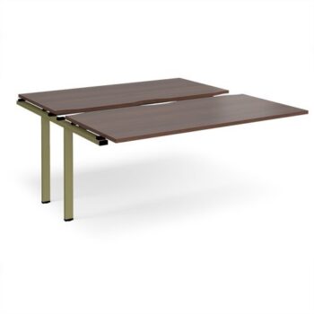 Adapt sliding top add on unit single 1600mm x 1600mm - green frame Walnut top - STE1616-AB-GN-W