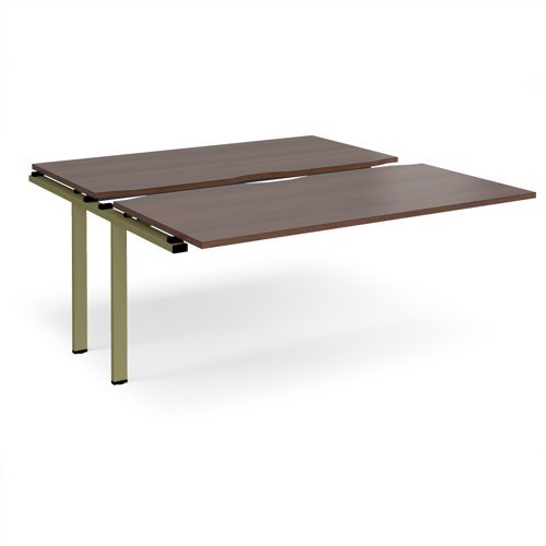 Adapt sliding top add on unit single 1600mm x 1600mm - green frame Walnut top - STE1616-AB-GN-W