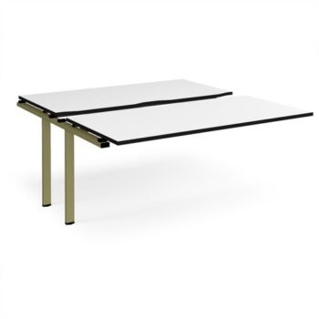 Adapt sliding top add on unit single 1600mm x 1600mm - green frame White Top black edge - STE1616-AB-GN-WK
