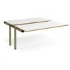 Adapt sliding top add on unit single 1600mm x 1600mm - green frame White Top oak edge - STE1616-AB-GN-WO