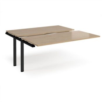 Adapt sliding top add on unit single 1600mm x 1600mm - black frame Kendal Oak Top - STE1616-AB-K-KO