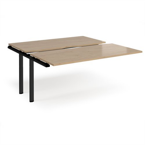 Adapt sliding top add on unit single 1600mm x 1600mm - black frame Kendal Oak Top - STE1616-AB-K-KO
