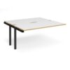 Adapt sliding top add on unit single 1600mm x 1600mm - black frame White Top with oak edging - STE1616-AB-K-WO
