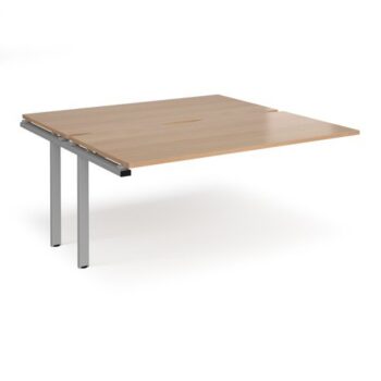Adapt sliding top add on units 1600mm x 1600mm - silver frame Beech top - STE1616-AB-S-B