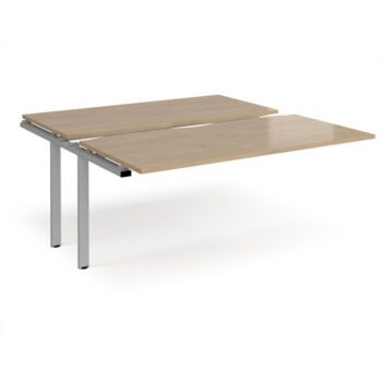 Adapt sliding top add on unit single 1600mm x 1600mm - silver frame Kendal Oak Top - STE1616-AB-S-KO