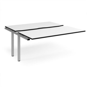 Adapt sliding top add on unit single 1600mm x 1600mm - silver frame White Top black edge - STE1616-AB-S-WK